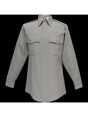 NWT Flying Cross Men's‎ Deluxe Long Sleeve Shirt 17.0-32/33 Nickel Grey 45W66